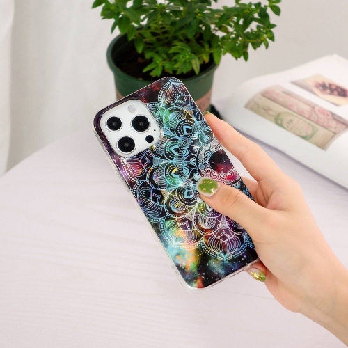 Силиконов калъф за iPhone 14 Pro Max, фосфоресцентен, Мандала