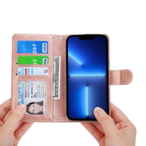 Калъф тефтер Crazy Horse за Iphone 14 Pro, розов