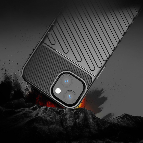 Силиконов калъф Thunder за iPhone 14, Черен