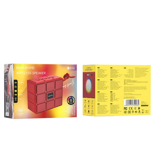Преносима колонка Borofone BR16 Gage, Bluetooth, червен
