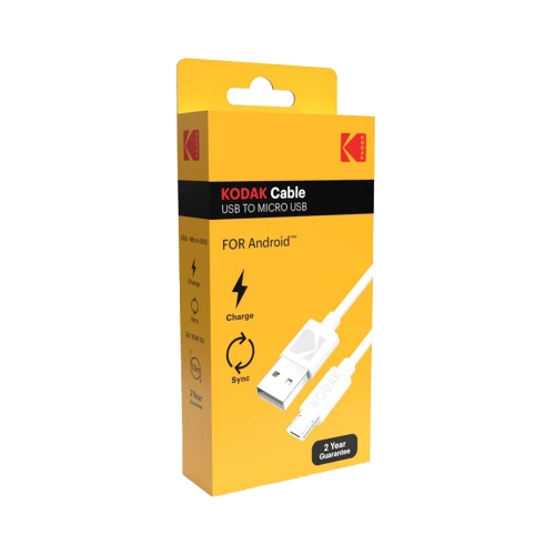 Кабел KODAK от USB  към MicroUSB, 1m, бял