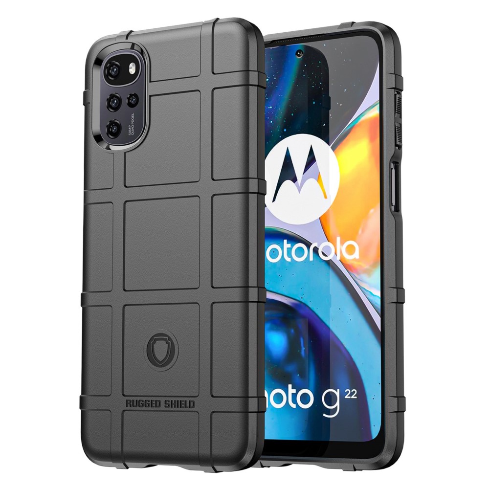 Удароустойчив Калъф Grid за Motorola Moto G22 / E32 4G / E32s 4G, Черен