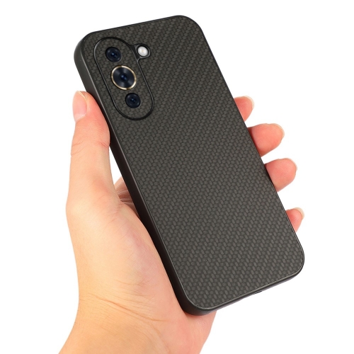 Силиконов Калъф Carbon Fiber Texture за Huawei Nova 10 4G, черен