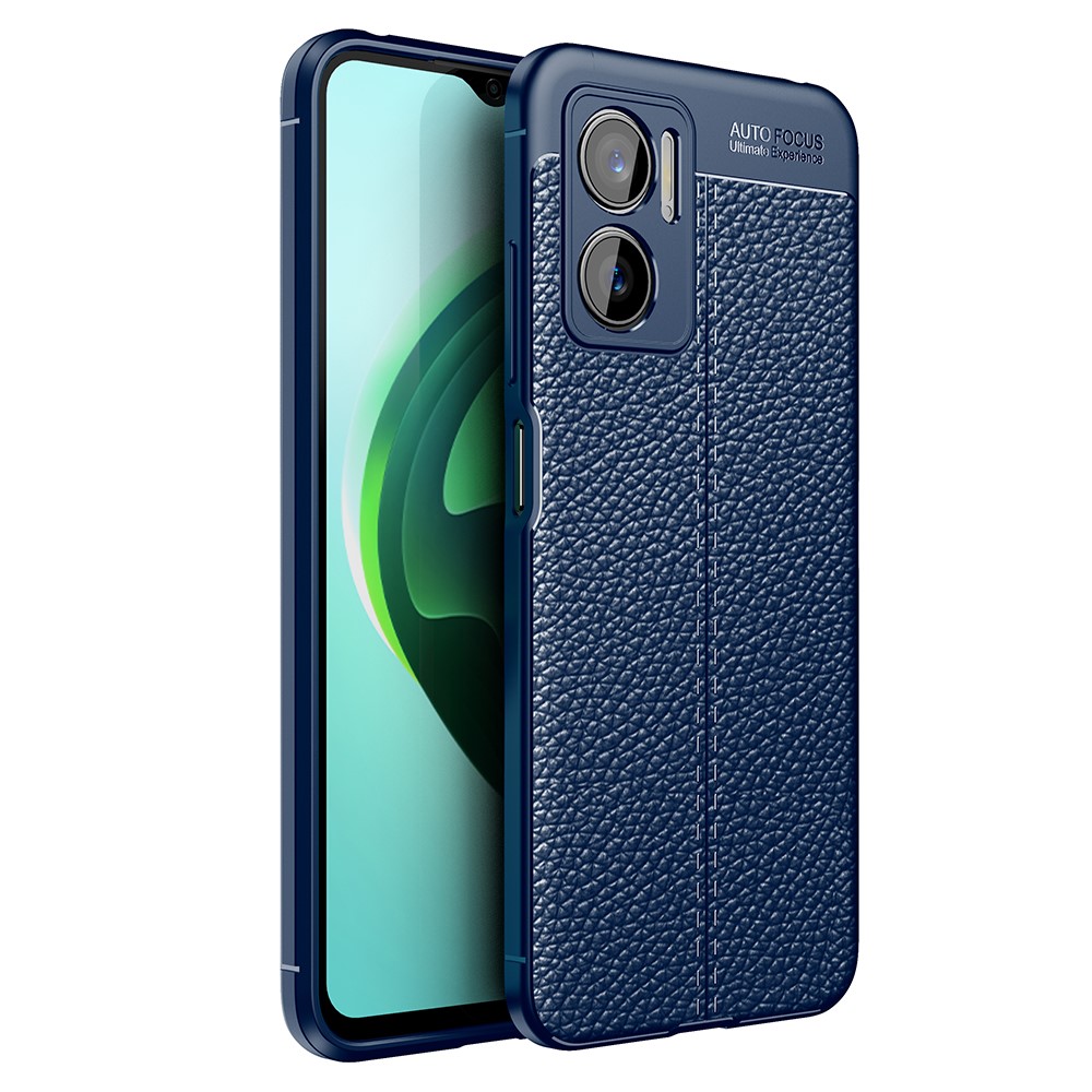 Силиконов калъф Litchi Texture за Xiaomi Redmi 10 5G / Redmi Note 11E 5G / Redmi 10 Prime+ 5G , Син