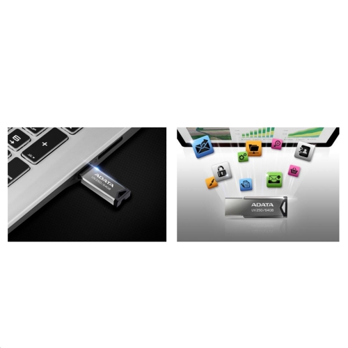 Флаш памет ADATA, 64GB, USB, UV250, сребрист