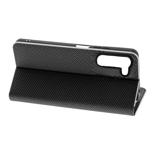 Калъф Тефтер Carbon Luna за Samsung Galaxy S23 Plus, черен