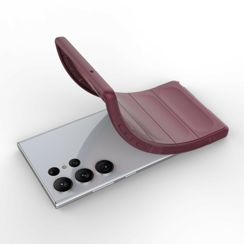 Силиконов калъф Wear-resistant за Samsung Galaxy S23 Ultra, тъмно червен