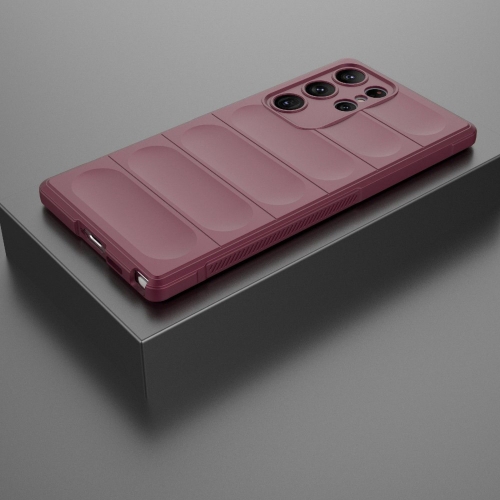 Силиконов калъф Wear-resistant за Samsung Galaxy S23 Ultra, тъмно червен