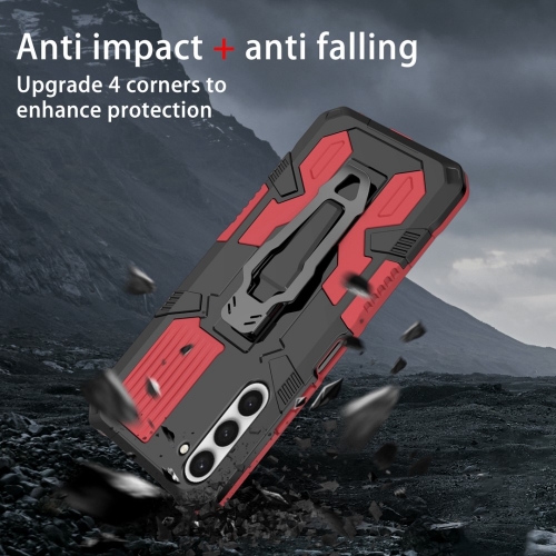 Удароустойчив калъф Kickstand за Samsung Galaxy S23 Plus, Червен