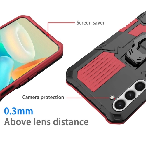 Удароустойчив калъф Kickstand за Samsung Galaxy S23 Plus, Червен