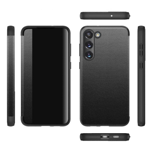 Калъф Тефтер Leather за Samsung Galaxy S23 Plus, Черен