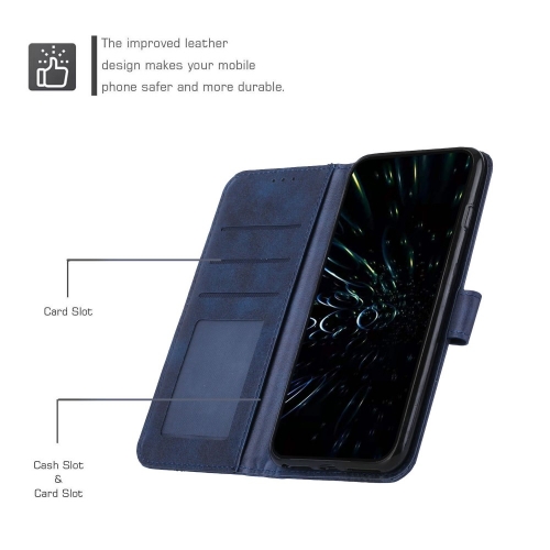 Калъф Тефтер Stitching за Motorola Edge 30 Neo 5G, Син