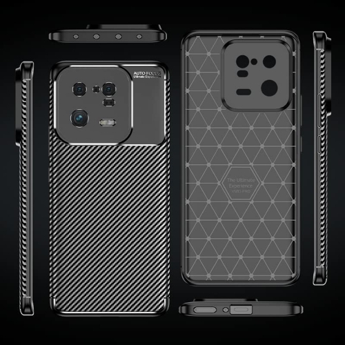 Силиконов Калъф Carbon Fibre Texture за Xiaomi 13, черен