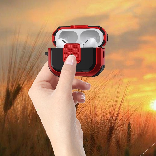 Удароустойчив калъф за слушалки AirPods Pro 2, червен