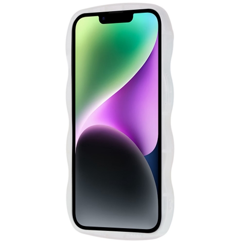 Силиконов калъф Wavy за IPhone 14, зелени цветя