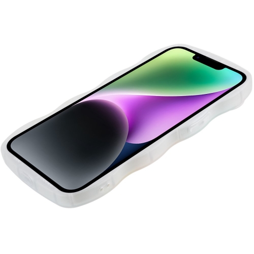 Силиконов калъф Wavy за IPhone 14, зелени цветя