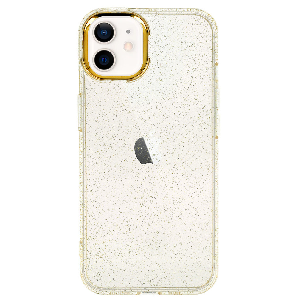 Силиконов калъф Gold Glitter за iPhone 12 / 12 Pro, Златист