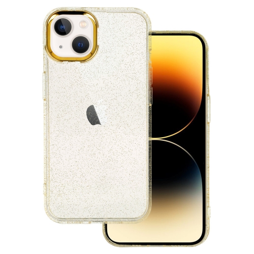 Силиконов Гръб Gold Glitter за iPhone 13, Златист