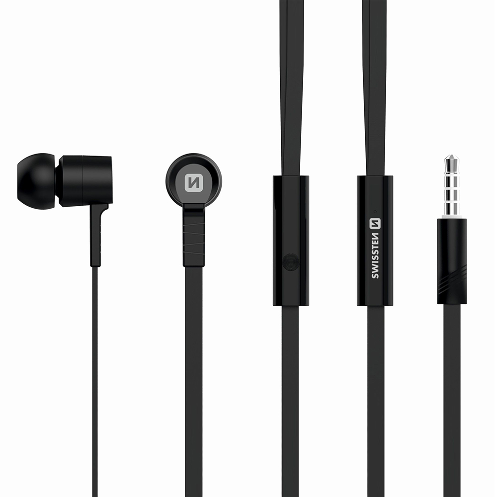 Слушалки с микрофон SWISSTEN, Rainbow YS-D2, Jack 3.5mm, Черен