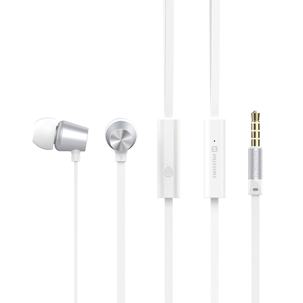 Слушалки с микрофон SWISSTEN Dynamic YS500, Jack 3.5mm, Сребрист