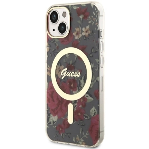 Калъф GUESS, Flowers IML MagSafe Compatible за iPhone 14, GUHMP14SHCFWSA, Цветя