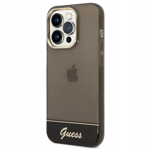 Калъф GUESS Camera Outline Translucent за iPhone 14 Pro Max, GUHCP14XHGCOK, Черен