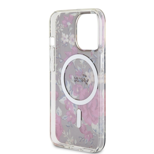 Калъф GUESS, Flowers IML MagSafe Compatible за iPhone 13 Pro, GUHMP13LHCFWSA, Цветя