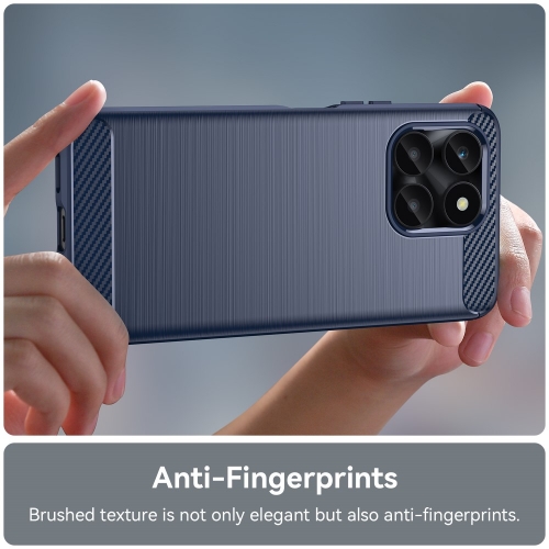 Силиконов Калъф Carbon Fibre Brushed за Huawei Honor X6a 4G, Син