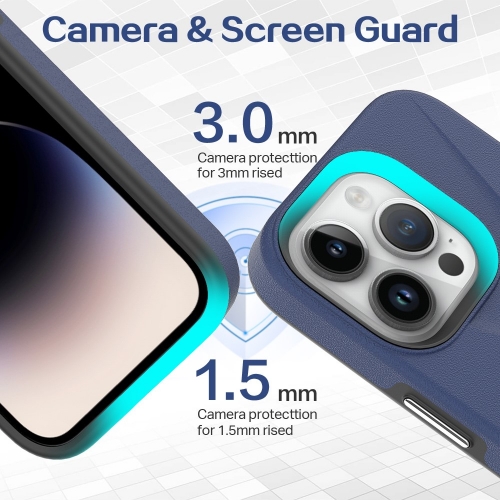 Удароустойчив калъф Shockproof за iPhone 15 Pro, Син-Черен