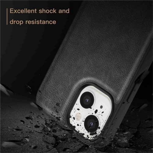 Удароустойчив калъф Slim-Fit Retro за iPhone 15, Черен