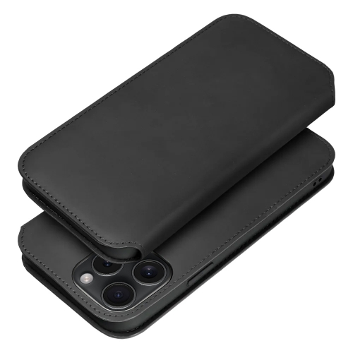 Калъф тефтер Dual Pocket за iPhone 15 Pro, Черен