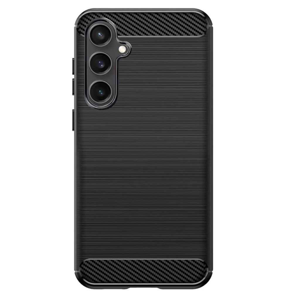 Силиконов калъф Carbon Fibre Brushed за Samsung Galaxy S23 FE, Черен
