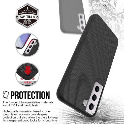 Удароустойчив калъф Triangle Military за Samsung Galaxy S22, Черен
