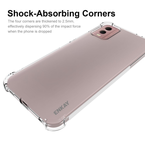Силиконов калъф ENKAY Anti-Drop за Nokia C32, Прозрачен