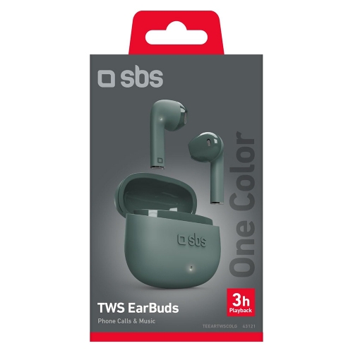 Слушалки с микрофон SBS ONE COLOR, BLUETOOTH TWS, Зелен