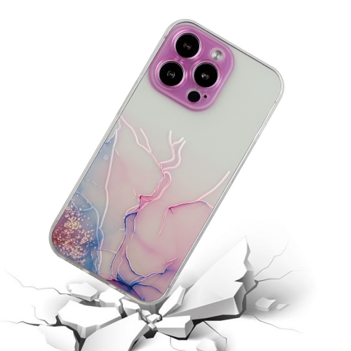Силиконов калъф Marble за iPhone 15 Pro Max, Розов