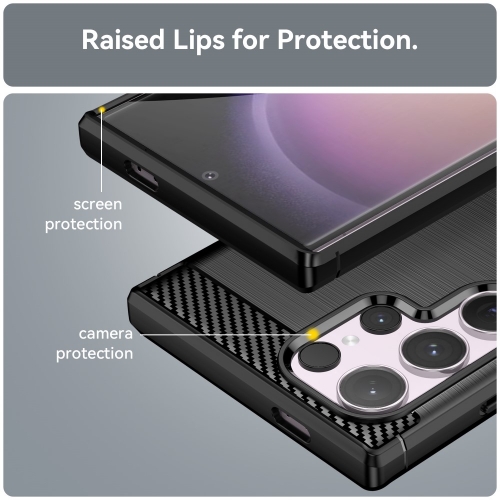 Силиконов Калъф Carbon Fibre Brushed за Samsung Galaxy S24 Ultra, Черен