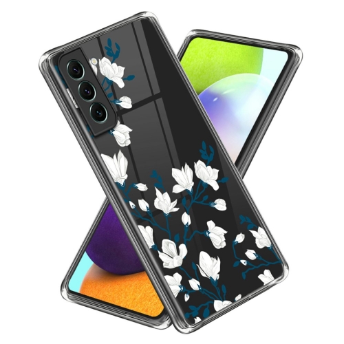 Силиконов калъф за Samsung Galaxy S24, Бели цветя