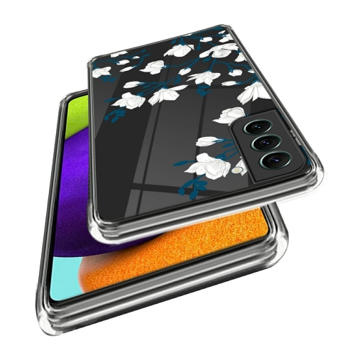 Силиконов калъф за Samsung Galaxy S24, Бели цветя