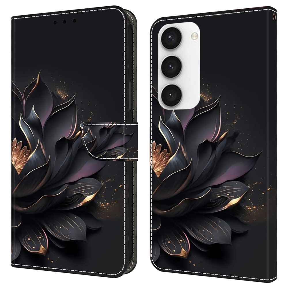 Калъф тефтер 3D Pattern за Samsung Galaxy S24, Лилав лотос