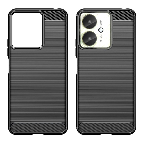 Силиконов Калъф Carbon Fibre Brushed за Xiaomi Redmi 13C, Черен