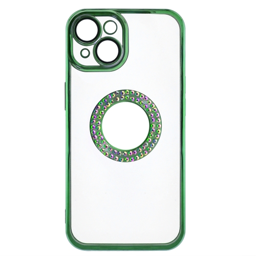 Силиконов калъф Diamond за iPhone 15 Plus, Зелен