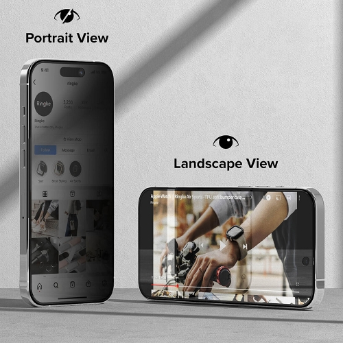 Стъклен Протектор PRIVACY за iPhone 15 Pro Max, 5D Full Glue, Черен