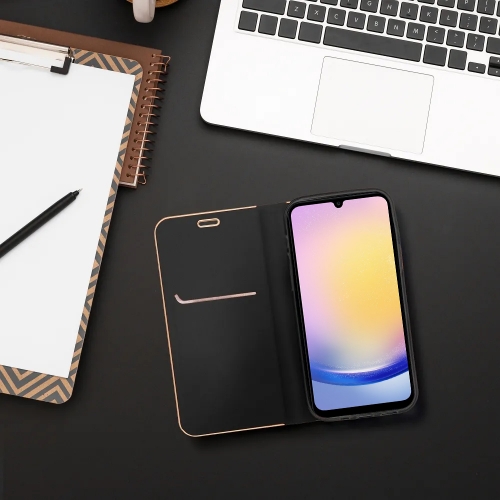 Калъф Тефтер LUNA Gold за Samsung Galaxy A25, Черен