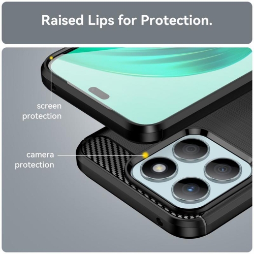 Силиконов Калъф Techsuit Carbon Fibre Brushed за Honor X8b, Черен
