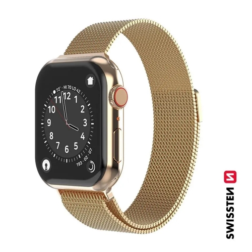 Метална каишка SWISSTEN за Apple Watch 1/2/3/4/5/6/7/SE/Ultra 42/44/45/49mm, Златист
