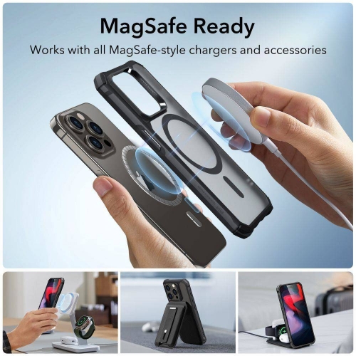 Удароустойчив калъф ESR Air Armor Halolock MagSafe за iPhone 15 Pro Max, Черен