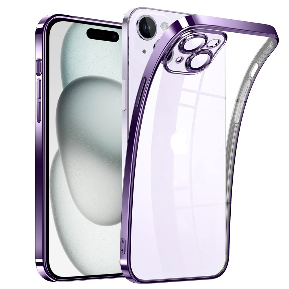 Силиконов калъф Luxury за iPhone 15, Лилав
