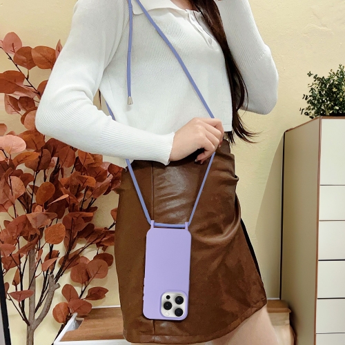 Силиконов калъф Strap Silicone за iPhone 15 Pro, Лилав