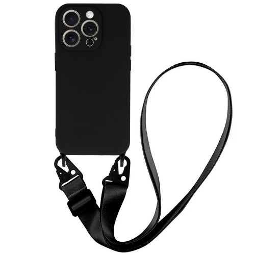 Силиконов калъф Strap D2 Silicone за iPhone 15 Pro, Черен